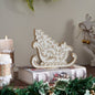 White Washed Santa on Duty Natural Wooden Sleigh 7x6x1