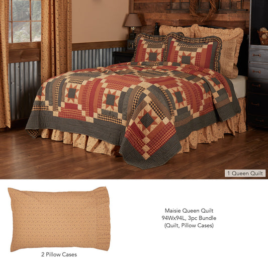 Maisie Queen Quilt 94Wx94L 3pc Bundle (Quilt, Pillow Cases)