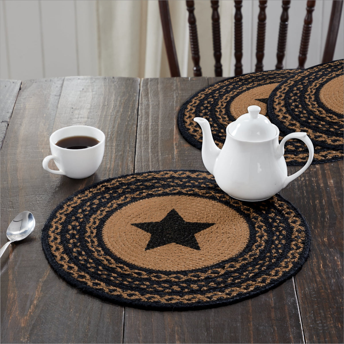 Farmhouse Jute Trivet Stencil Star Set of 3