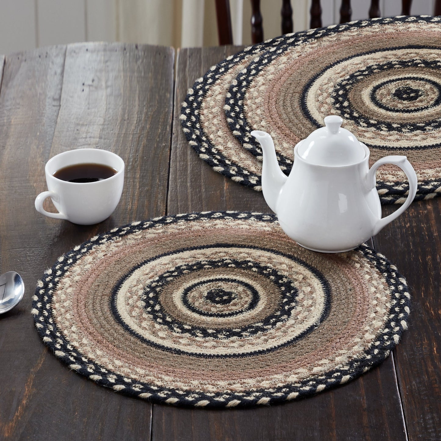 Sawyer Mill Charcoal Creme Jute Trivet Set of 3