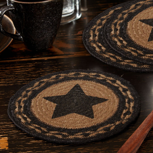 Farmhouse Jute Trivet Stencil Star 8 Set of 3