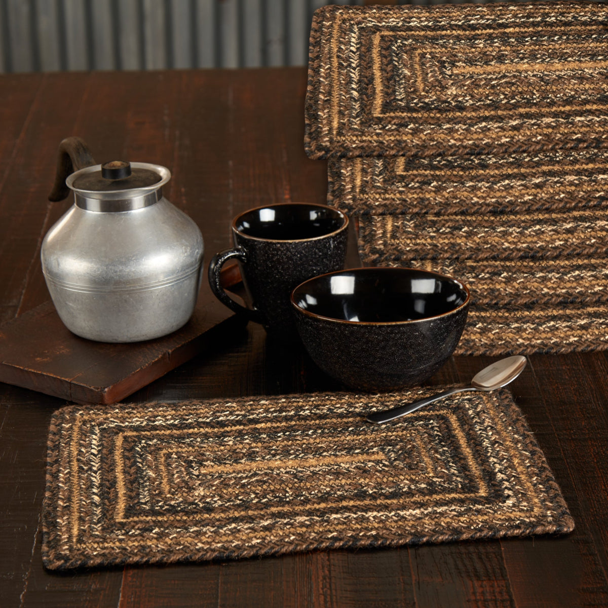 Espresso Jute Rect Placemat Set of 6 10x15