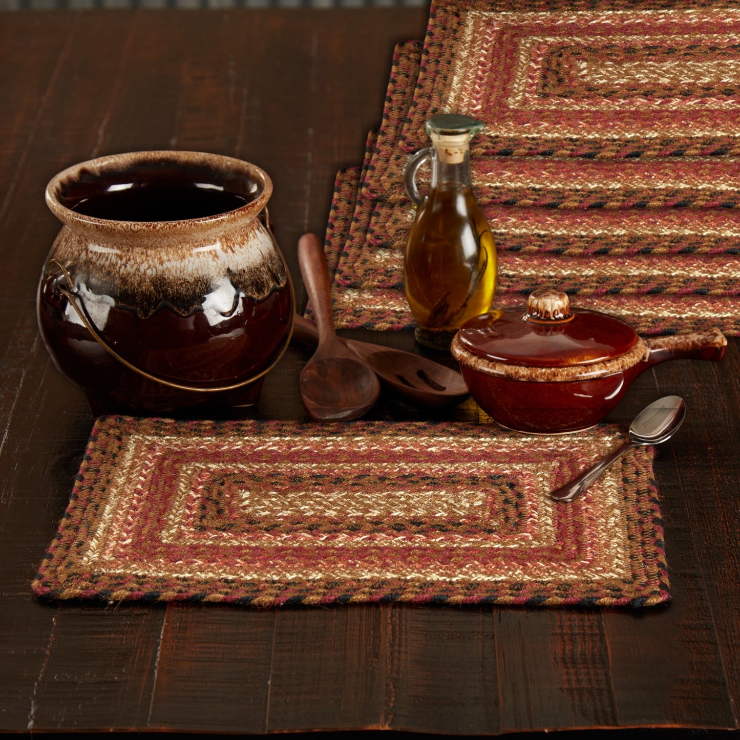Ginger Spice Jute Rect Placemat Set of 6 10x15