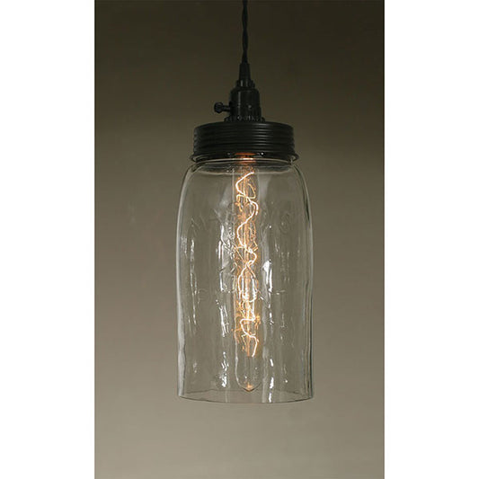 Big Mason Jar Pendant Lamp - Clear Glass