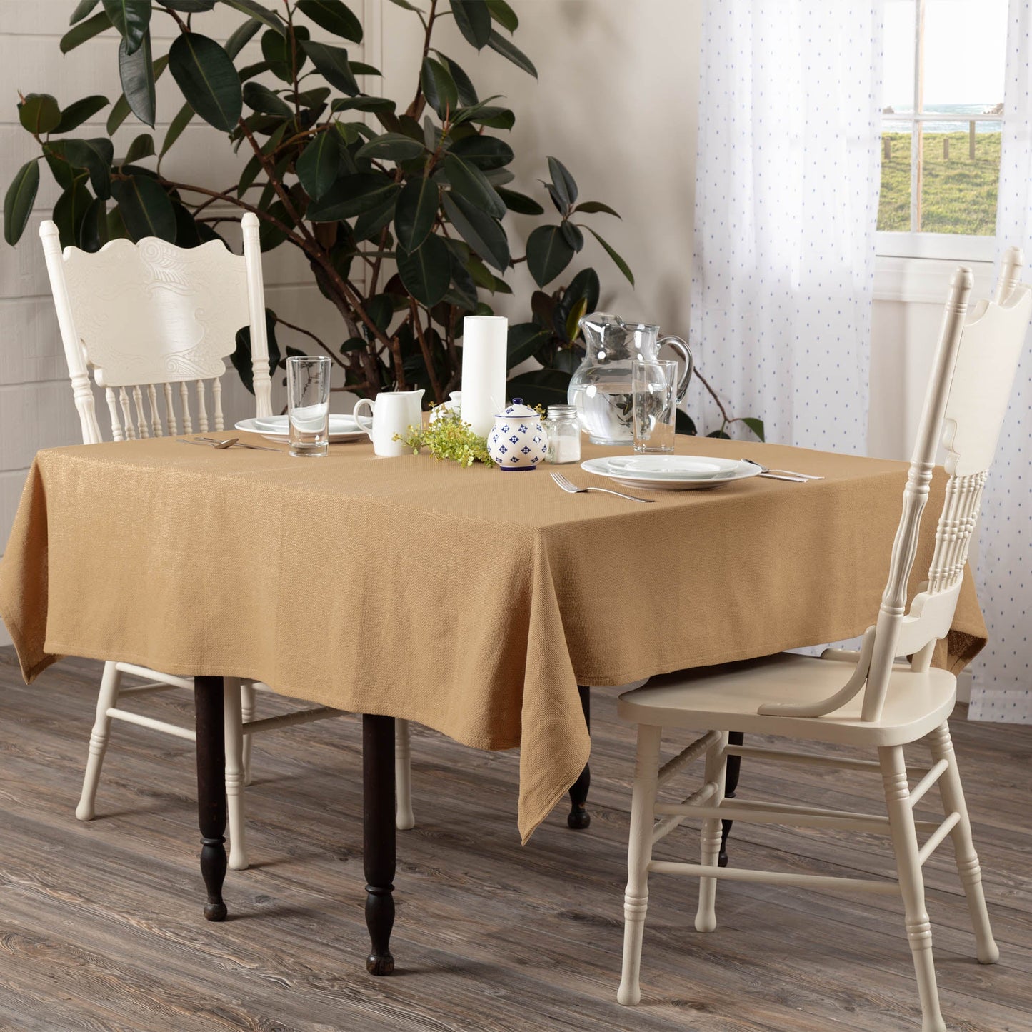 Burlap Natural Table Cloth