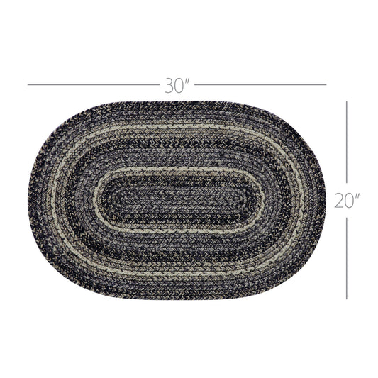 Sawyer Mill Black White Jute Rug Oval 20x30