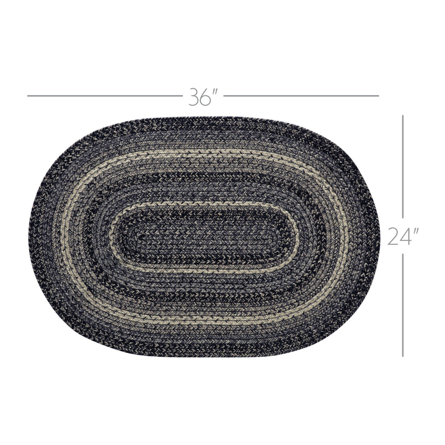 Sawyer Mill Black White Jute Rug Oval 24x36
