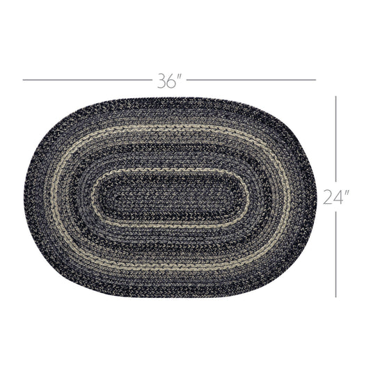 Sawyer Mill Black White Jute Rug Oval 24x36