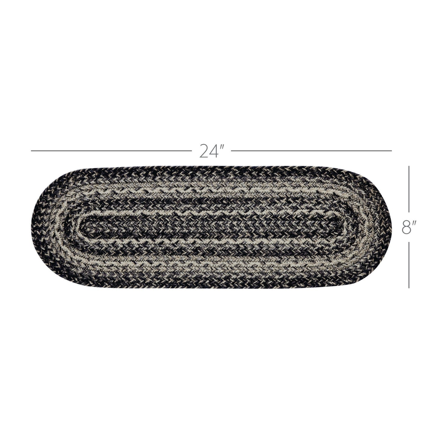 Sawyer Mill Black White Jute Oval Runner 8x24